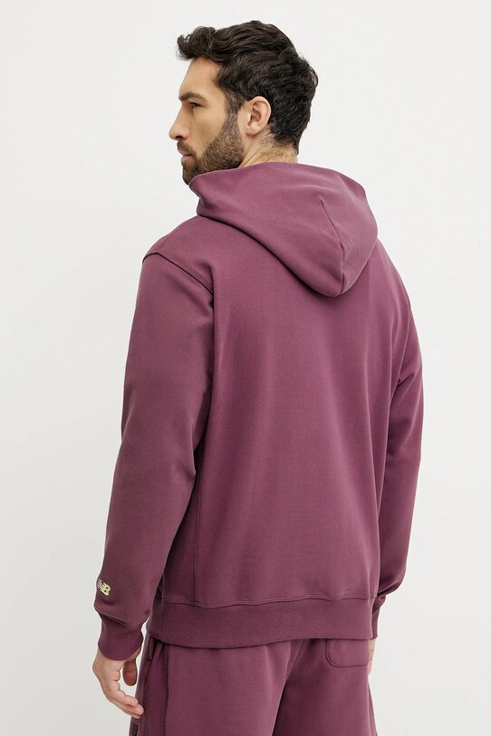 Ruházat New Balance pamut melegítőfelső MT51935FDP burgundia