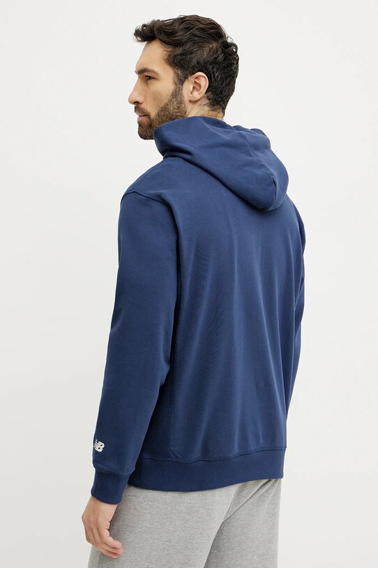 Îmbrăcăminte New Balance hanorac de bumbac MT51935NNY bleumarin