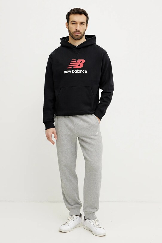 Bavlněná mikina New Balance MT51512BK černá SS25