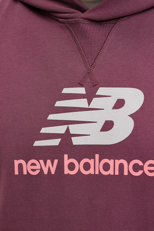 New Balance pamut melegítőfelső MT51512FDP burgundia