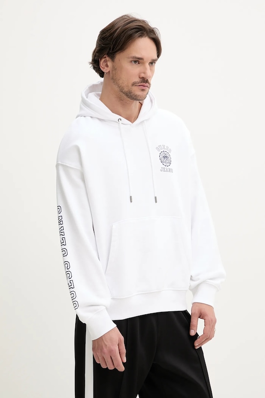 Guess Jeans bluza bawełniana nadruk biały M5GQ21.KCPR1