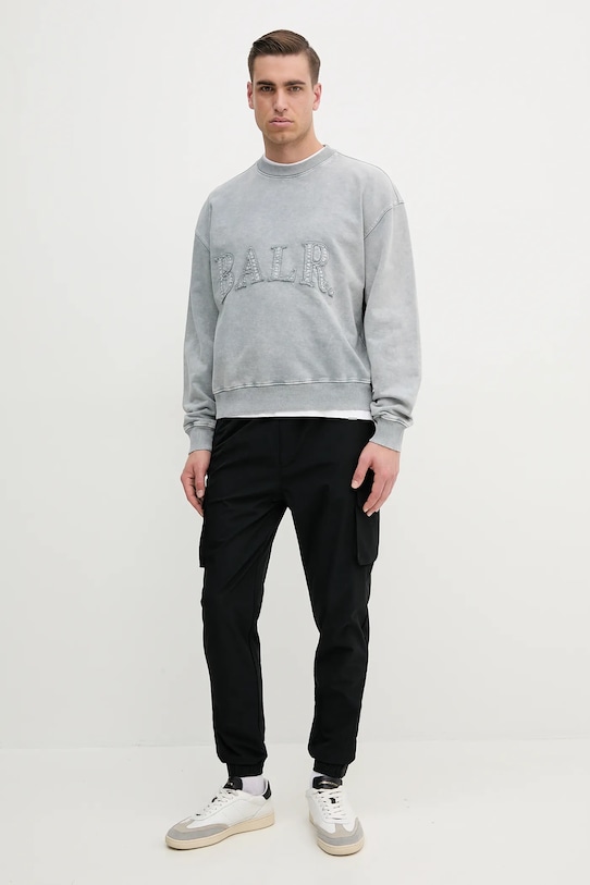 BALR. felpa in cotone B1262.1093 grigio SS25