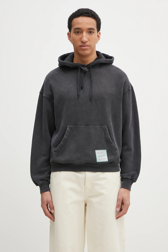 Памучен суичър Axel Arigato Patch Washed Hoodie щампа черен A2993001