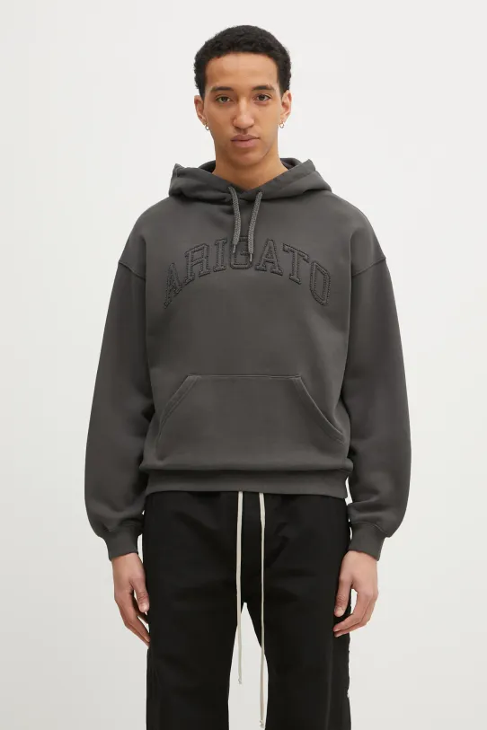 Bavlněná mikina Axel Arigato Motto Hoodie nášivka šedá A3022001
