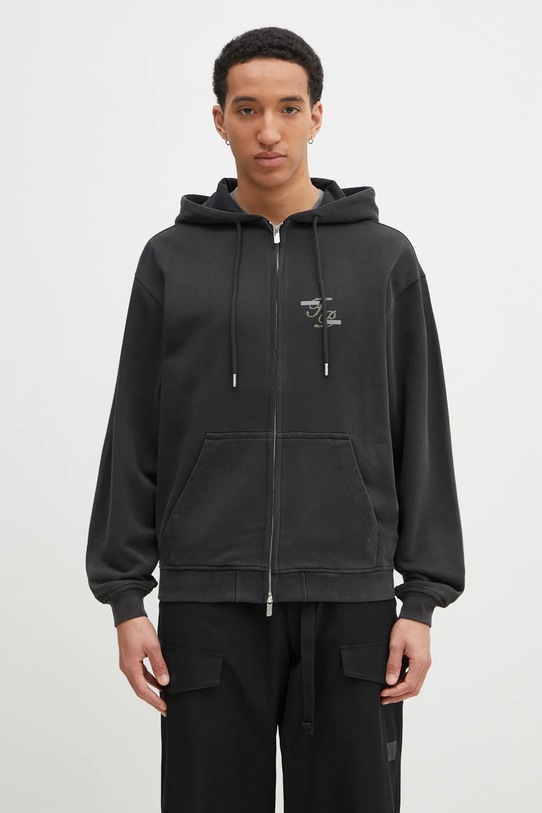 Памучен суичър Filling Pieces Topiary надпис сив 80699840626