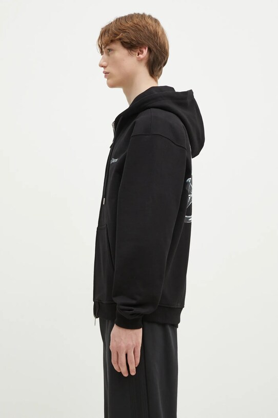Pamučna dukserica Filling Pieces Chrome Flower 95299821861 crna SS25