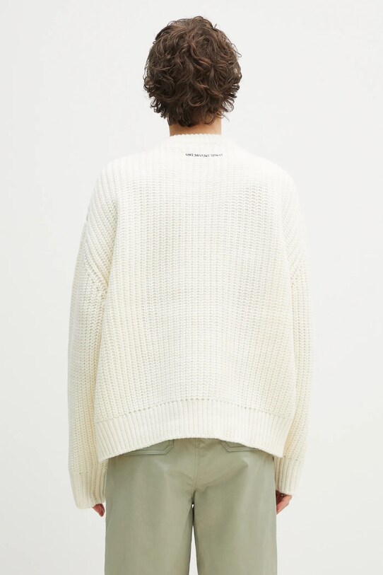 Odzież MKI MIYUKI ZOKU sweter z domieszką wełny Chunky Rib Knit Crewneck CHUNKY.RIB.KNIT.CREWNE. beżowy