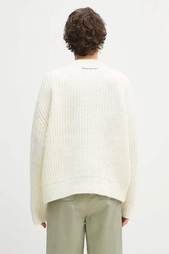 Clothing MKI MIYUKI ZOKU wool blend jumper Chunky Rib Knit Crewneck CHUNKY.RIB.KNIT.CREWNE. beige