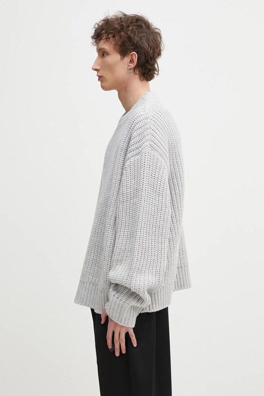 MKI MIYUKI ZOKU wool blend jumper Chunky Rib Knit Crewneck CHUNKY.RIB.KNIT.CRE.GR gray SS25