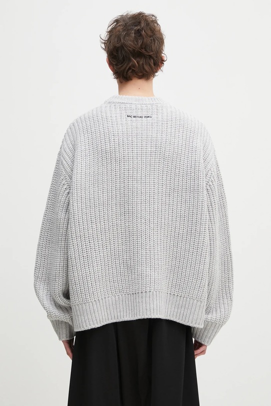 Îmbrăcăminte MKI MIYUKI ZOKU pulover din amestec de lana Chunky Rib Knit Crewneck CHUNKY.RIB.KNIT.CRE.GR gri