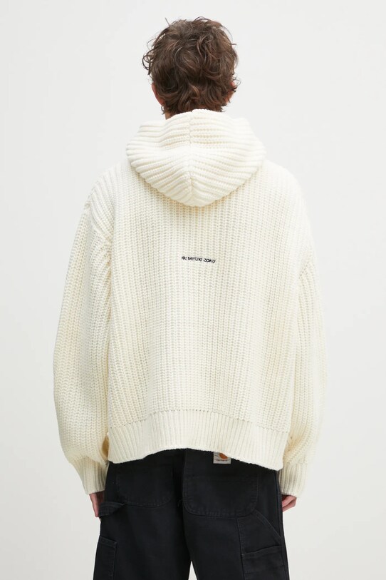 Дрехи Пуловер с вълна MKI MIYUKI ZOKU Chunky Rib Knit Hoody CHUNKY.RIB.KNIT.HOODY.O бежов