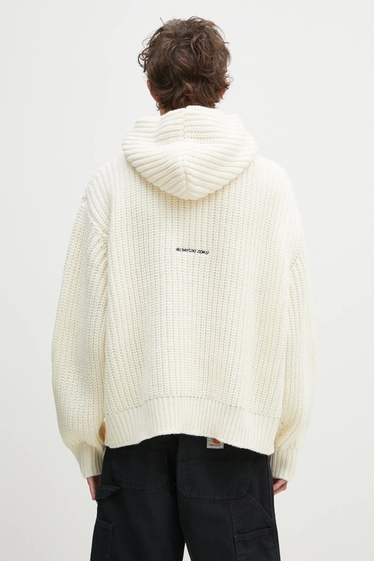 Odzież MKI MIYUKI ZOKU sweter z domieszką wełny Chunky Rib Knit Hoody CHUNKY.RIB.KNIT.HOODY.O beżowy