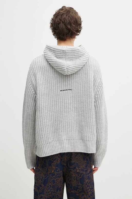 Oblečení Svetr z vlněné směsi MKI MIYUKI ZOKU Chunky Rib Knit Hoody CHUNKY.RIB.KNIT.HOODY.G šedá
