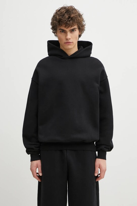 Хлопковая кофта MKI MIYUKI ZOKU 800 Gsm Superweight Hoody с капюшоном чёрный 800.GSM.SUPERW.HBL