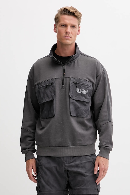 Napapijri bluza B-Tusco Hz z elastanem szary NP0A4IC9H981