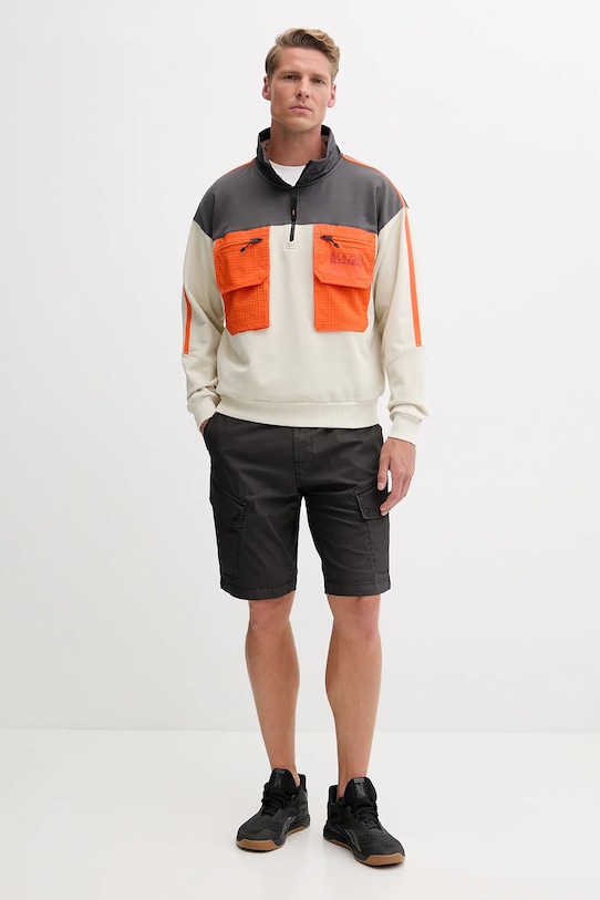 Napapijri bluza z domieszką wełny B-Tusco Hz NP0A4IC9N1J1 beżowy SS25