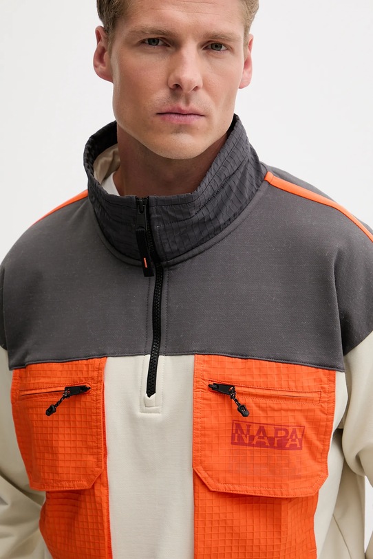 Napapijri bluza z domieszką wełny B-Tusco Hz beżowy NP0A4IC9N1J1