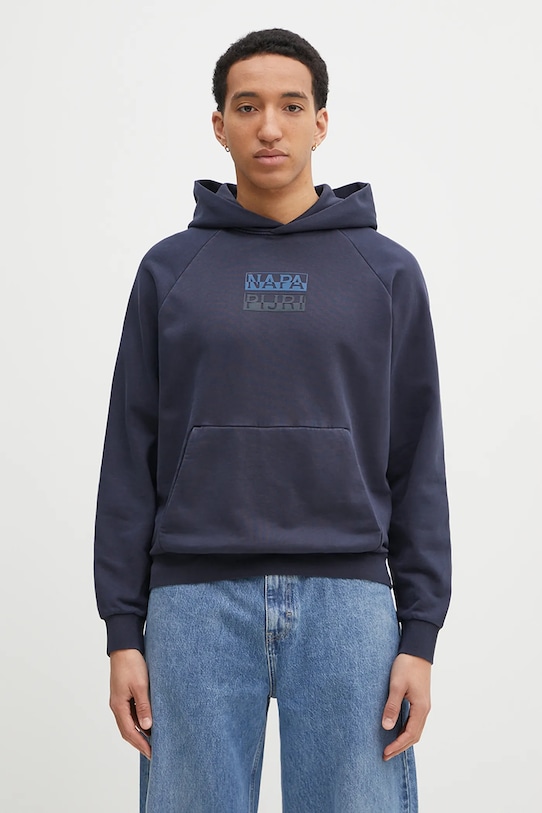 Napapijri cotton sweatshirt B-Cortona cotton navy NP0A4ICA1761
