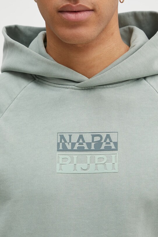 Bavlněná mikina Napapijri B-Cortona zelená NP0A4ICAG1X1