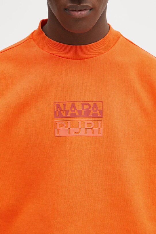 Napapijri bluza bawełniana B-Cortona pomarańczowy NP0A4ICBA001