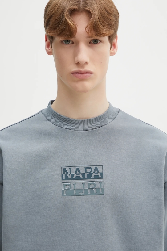 Napapijri bluza bawełniana B-Cortona szary NP0A4ICBG1Y1