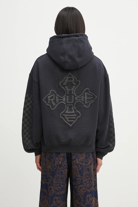 Дрехи Памучен суичър RHUDE Cross Logo RHPS25HO02012 тъмносин