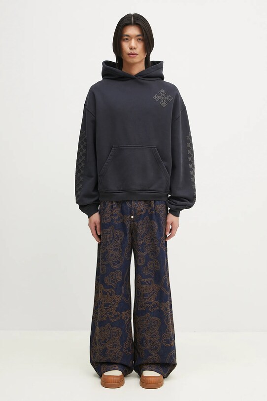 RHUDE cotton sweatshirt Cross Logo RHPS25HO02012 navy