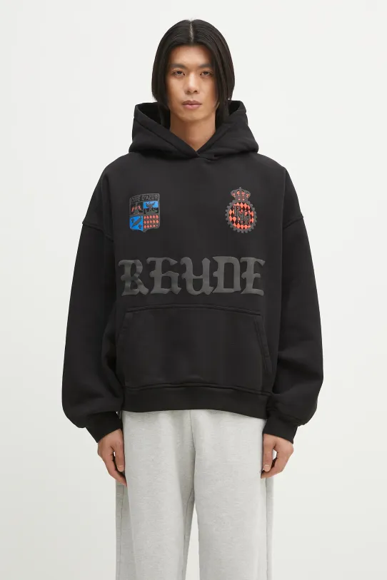 RHUDE cotton sweatshirt Cote D'Azur Crest cotton black RHPS25HO03012