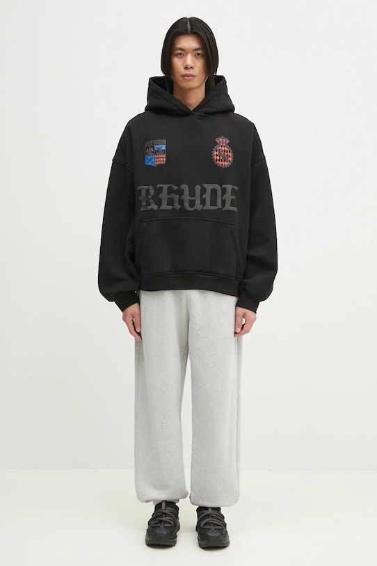 RHUDE cotton sweatshirt Cote D'Azur Crest RHPS25HO03012 black