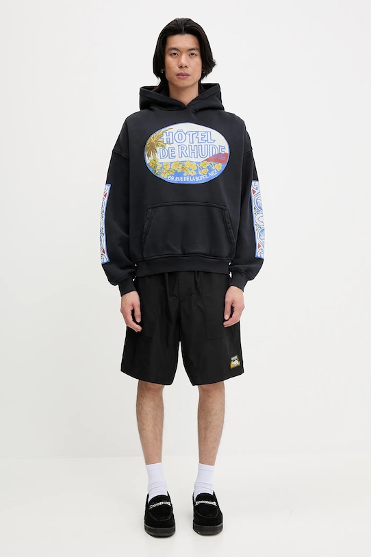 RHUDE felpa in cotone Hotel RHSS25HO01012 nero
