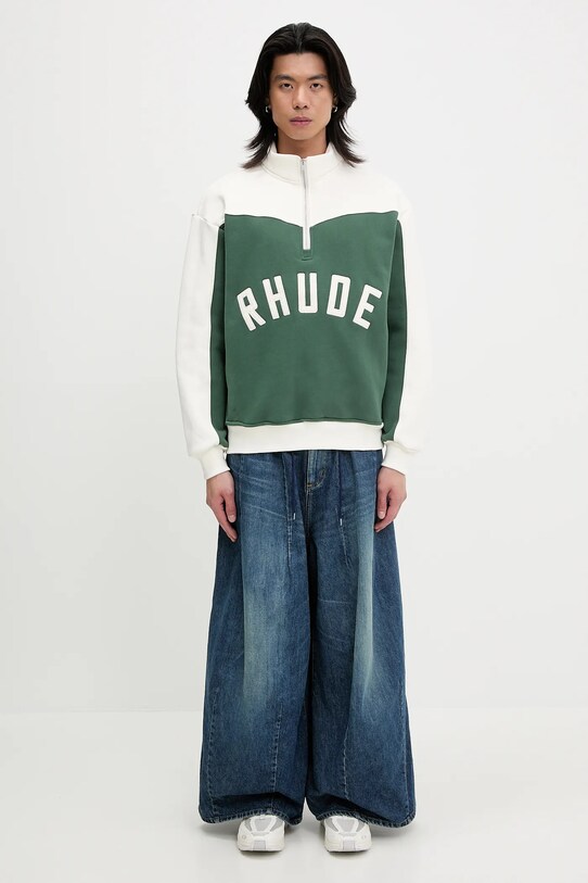 Памучен суичър RHUDE Monaco RHSS25SW01012 зелен
