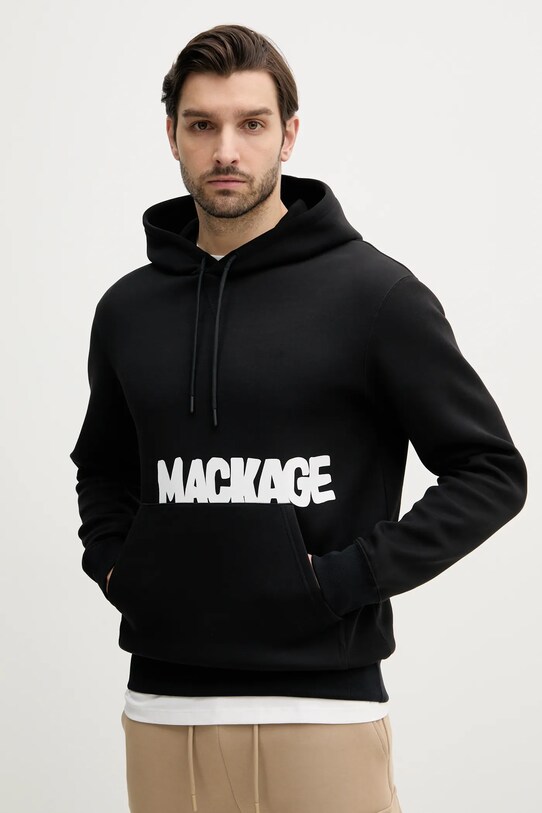 MACKAGE bluza z kapturem czarny KRYSTIAN.PR