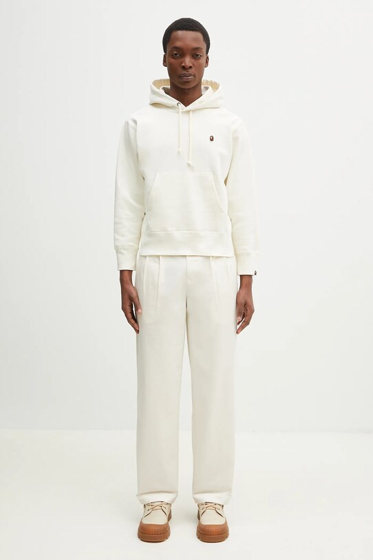 Бавовняна кофта A Bathing Ape One Point Pullover 1K80214005 бежевий