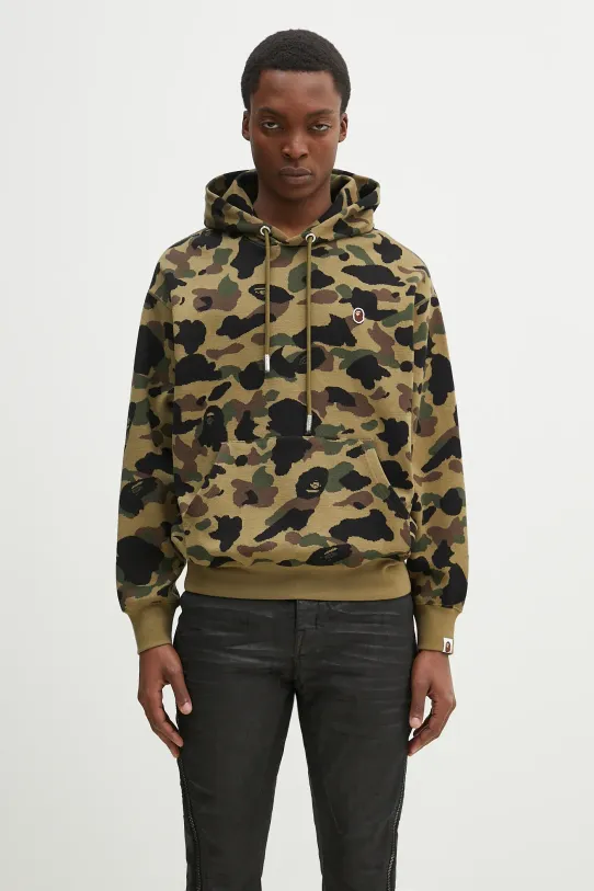 Бавовняна кофта A Bathing Ape 1St Camo Jacquard One Point візерунок зелений 1L30114302