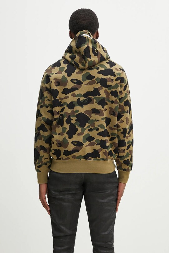 Одяг Бавовняна кофта A Bathing Ape 1St Camo Jacquard One Point 1L30114302 зелений