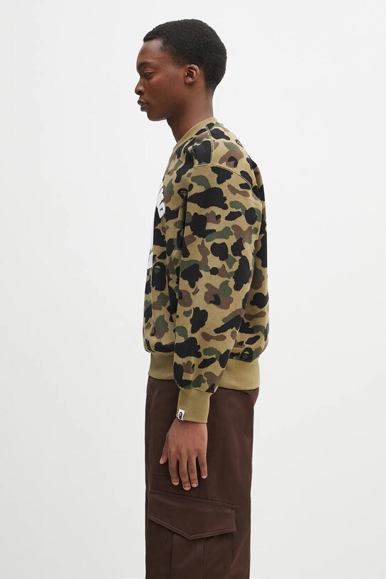 Хлопковая кофта A Bathing Ape 1St Camo Jacquard College 1L30113307 зелёный SS25
