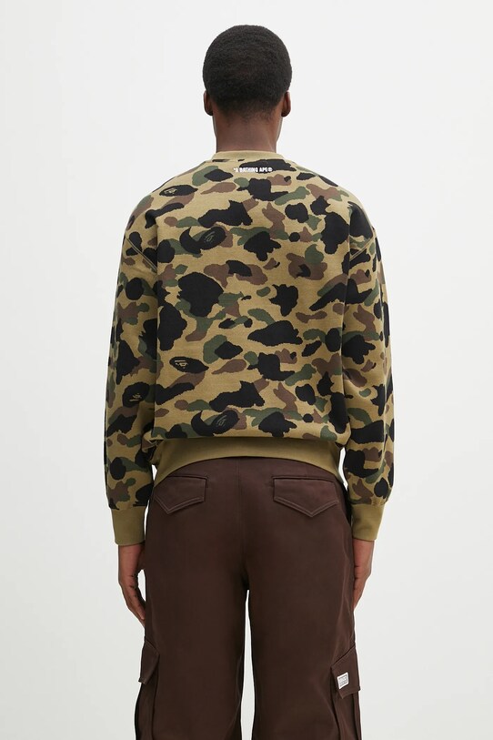 Одежда Хлопковая кофта A Bathing Ape 1St Camo Jacquard College 1L30113307 зелёный