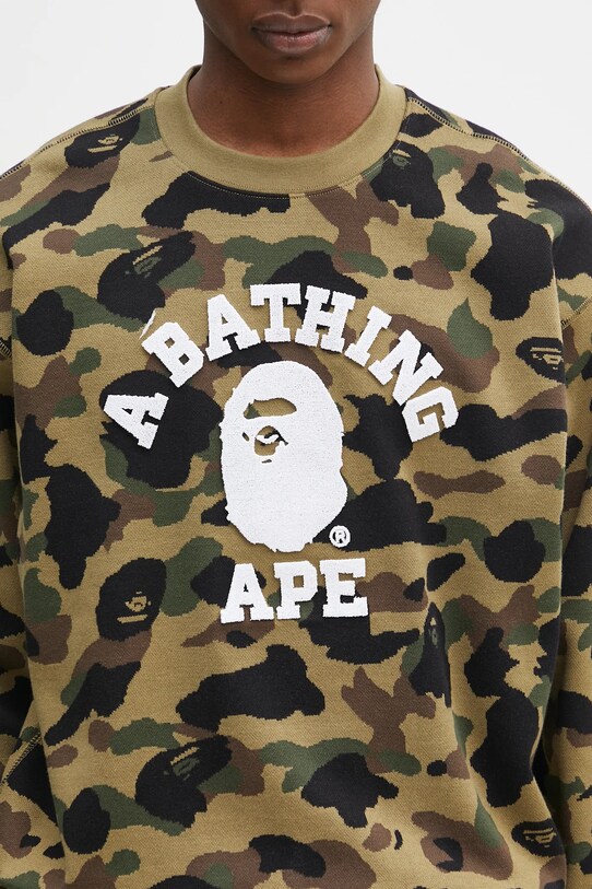 A Bathing Ape cotton sweatshirt 1St Camo Jacquard College green 1L30113307