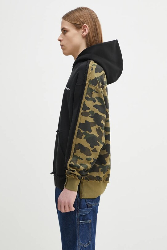 A Bathing Ape bluza 1St Camo Blocking Raw Edge 1L30114313 czarny SS25