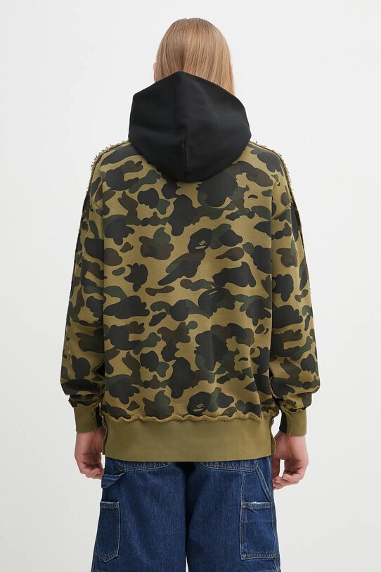 Odzież A Bathing Ape bluza 1St Camo Blocking Raw Edge 1L30114313 czarny