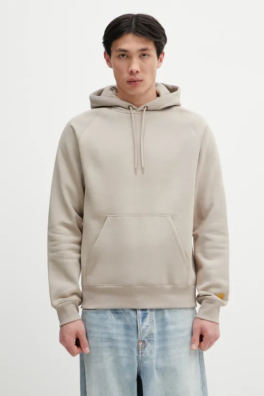 Carhartt WIP sweatshirt Hooded Chase Sweat plain beige I033661.2Q6XX