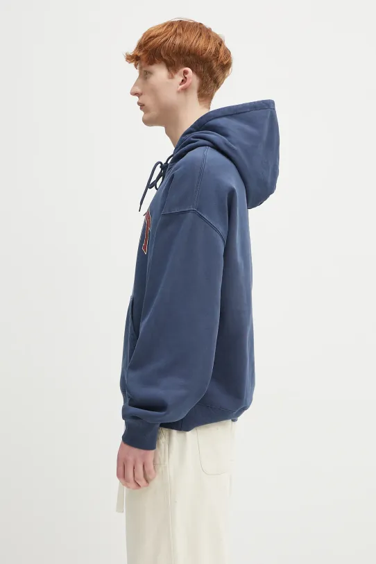 Carhartt WIP hanorac de bumbac pentru copii Hooded Library Sweat I034726.E7GD bleumarin SS25