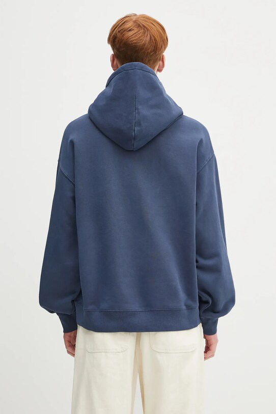 Ρούχα Παιδική βαμβακερή μπλούζα Carhartt WIP Hooded Library Sweat I034726.E7GD σκούρο μπλε