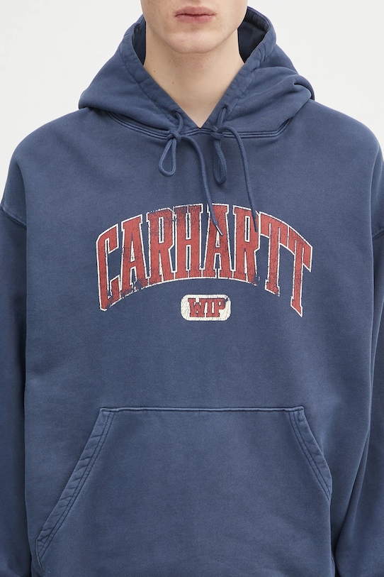 Carhartt WIP hanorac de bumbac pentru copii Hooded Library Sweat bleumarin I034726.E7GD
