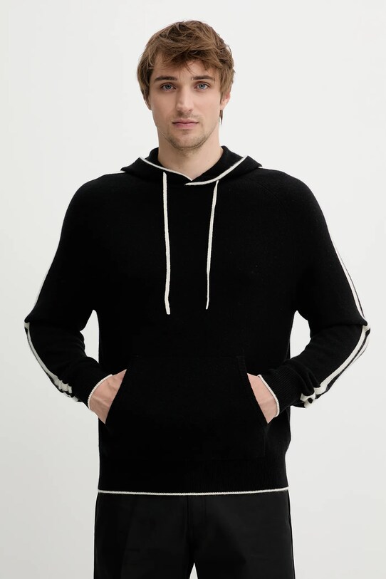 FROM FUTURE sweter kaszmirowy okrągły czarny MPH01911