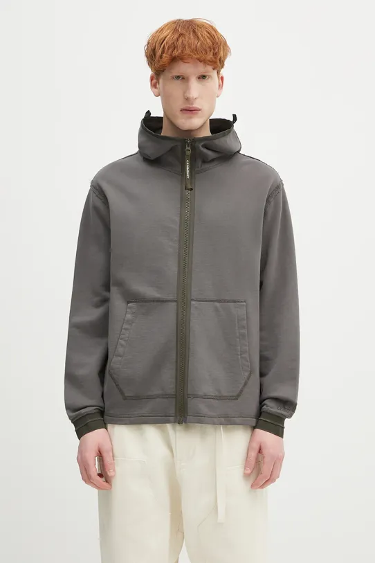 C.P. Company hanorac de bumbac cu gluga gri 18CMSS162A006090M