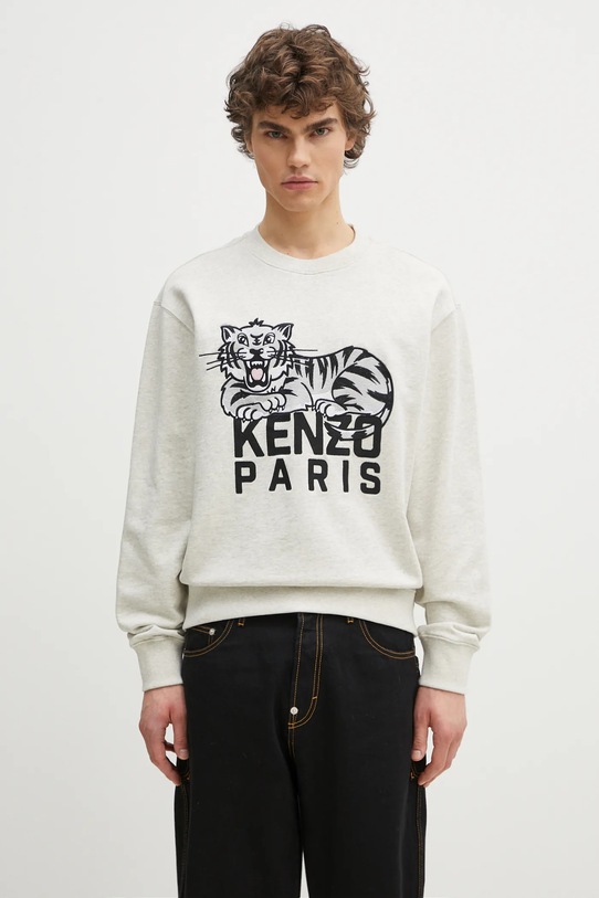 Kenzo bluza bawełniana aplikacja szary FF55SW2634MF.93