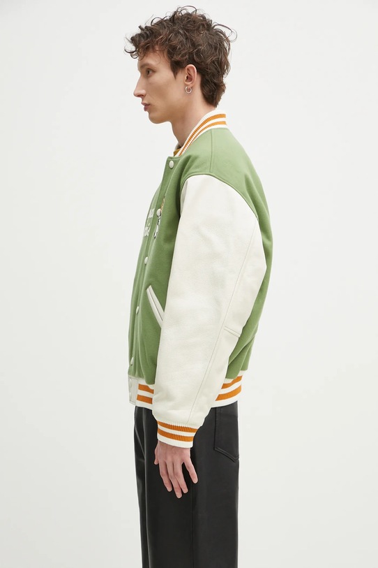 Kenzo kurtka bomber z domieszką wełny x Verdy FF58BL1509OH.48 zielony SS25