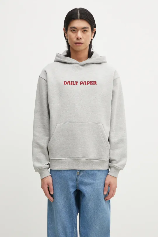 Daily Paper felpa Chain Stitch Oversized Hoodie applique grigio 2511136
