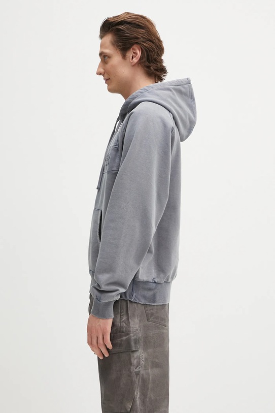 Daily Paper bluza bawełniana Garment Wash Hoodie 2511164 szary SS25